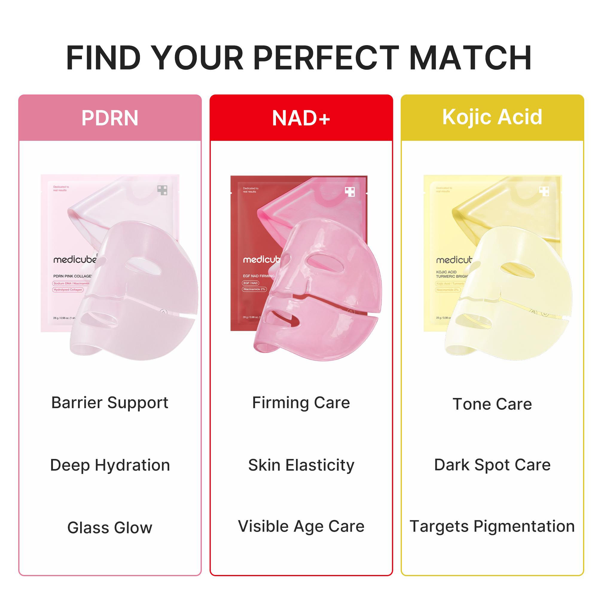 [NEW] [medicube] NAD+ EGF Firming Gel Mask (4 sheets) | Color Changing Red Jelly Mask | NAD+, EGF, Anti-aging, Plumping, Radiance Boosting |  Hydrogel Mask for Skin Elasticity & Volume |  Overnight Face Mask for Youthful-Looking Skin | Korean Skincare