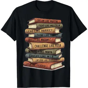 Men's Black History Month Black Leaders African American Teachers Round Neck Short-Sleeve T-Shirt - Stylish Sport Layer, Casual Streetwear Tops with Quality Fabric