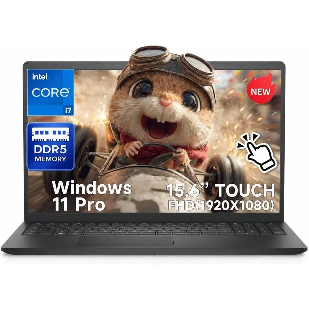 Dell 15 Lapop Touchscreen LDC15250 Intel Core i7 1355U 16GB DDR5 RAM 512GB | 15.6 inch FHD Touch Display ; Wi-Fi 6 Speed; AI Copilot; Windows 11 Pro ; for Business & Student