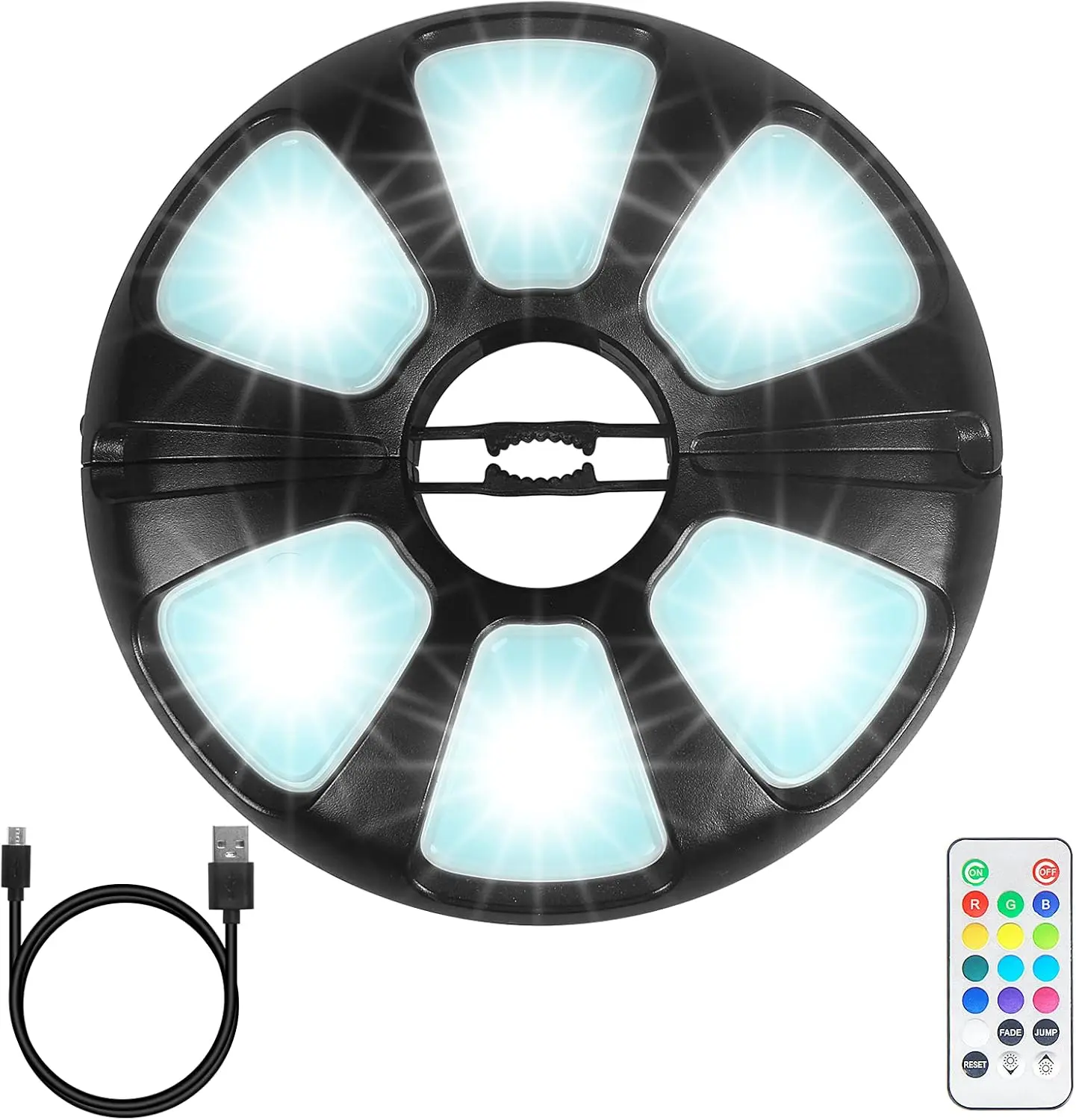 Color Umbrella Light with Remote Outdoor/Patio Umbrella Light Rechargeable/  Umbrella Pole Light 300Lumen/Stepless Dimming Umbrella Light for Patio Table