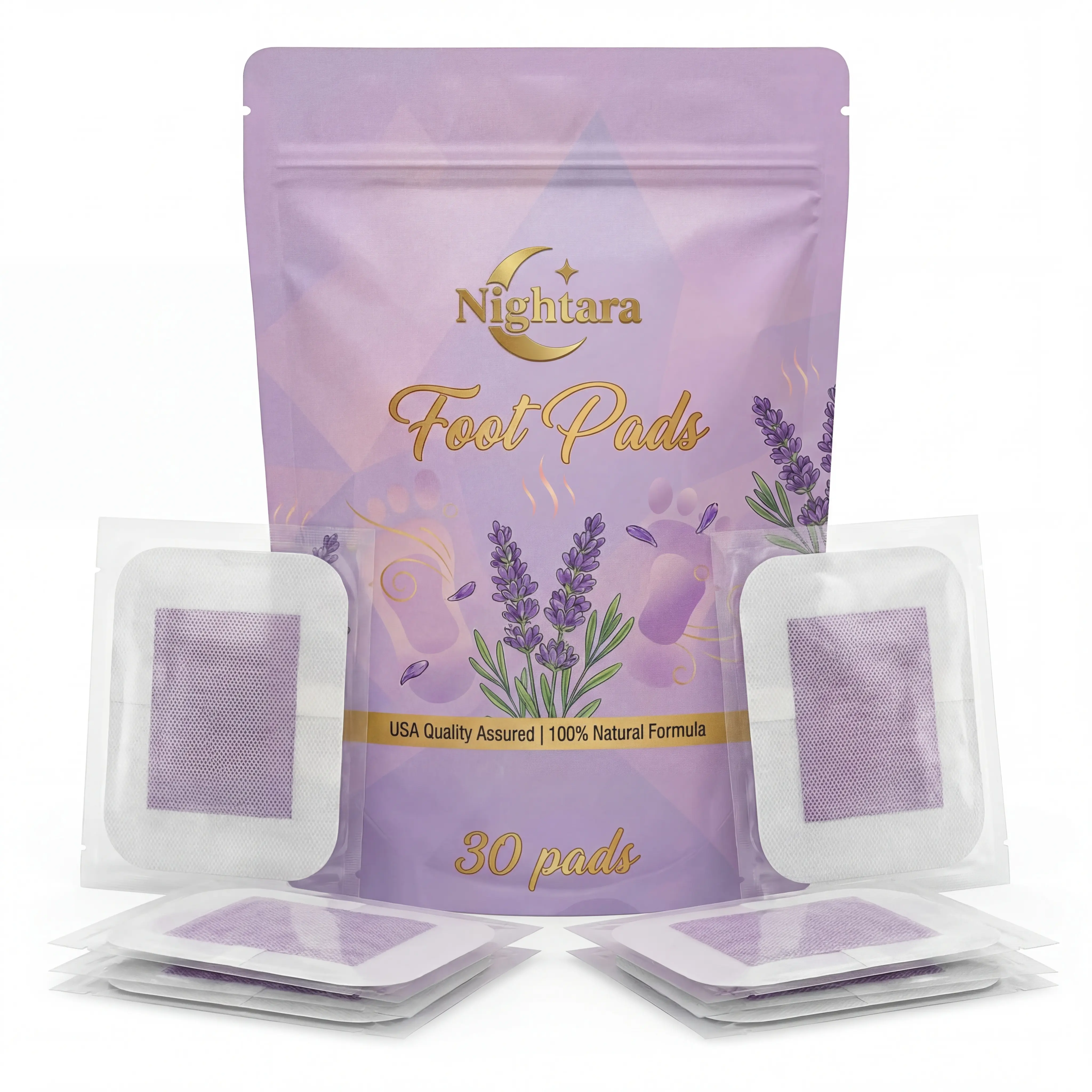 Lavender Detox Foot Pads – Overnight Relaxing Foot Patches for Sleep & Foot Care (30PCS) Healthcare Healthy, Wellness, Herbal Detox