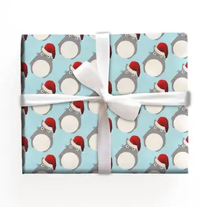 [Sale Up To 45%] Totoro Santa Christmas Wrap Gifts, Holiday Gift Wrap, Gift Wrap Paper for Christmas Presents
