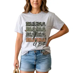 mama of both shirt cute camo cheetah print cute mom popular trendy short sleeve tshirt