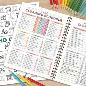 Children's cleaning habits develop coloring books, fun housework clocks in graffiti books, early education exercise books to cultivate concentration and responsibility, Learning Tool