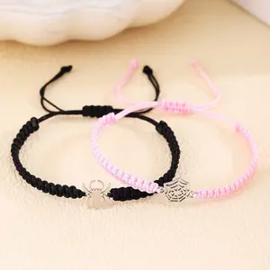 Spider web couple bracelet braided length adjustable one pair of chains for daily wear