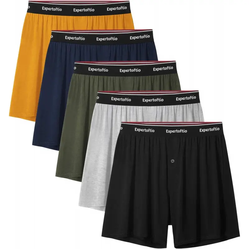 Boxers for Men Viscose from Bamboo Men's Underwear Boxer Shorts Breathable Mens Boxer, Loose Fit, Knit Pack