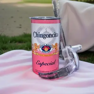 Chingoncita Pink 12 oz dual lid sippy cup