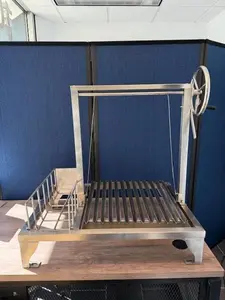 Santa Maria Grill Built-in BBQ Cooking Grill with Brasero - Argentine Barbecue V Grate Adjustable Height Heavy Duty Stainless Steel Construction Removable Drip Pans Easy Clean Up