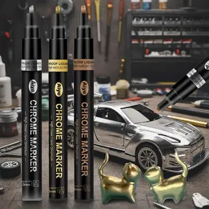 Mirror Chrome Marker: Reflective Metallic Paint Pen for DIY Crafts, Quick-Dry Non-Fade Ink. Works on Wood, Metal, Plastic, Canvas, Stone. Smooth Durable Barrel, Vivid Colors, No Bleed. Portable for Students, Artists, Notebooks & Creative Doodling.