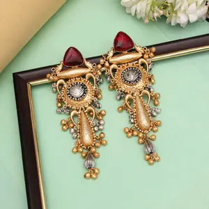 Amrapali Gold Plated Earrings with Kundan Stones, Elegant Design, High-Quality Craftsmanship, Drop Earrings for Any Occasion