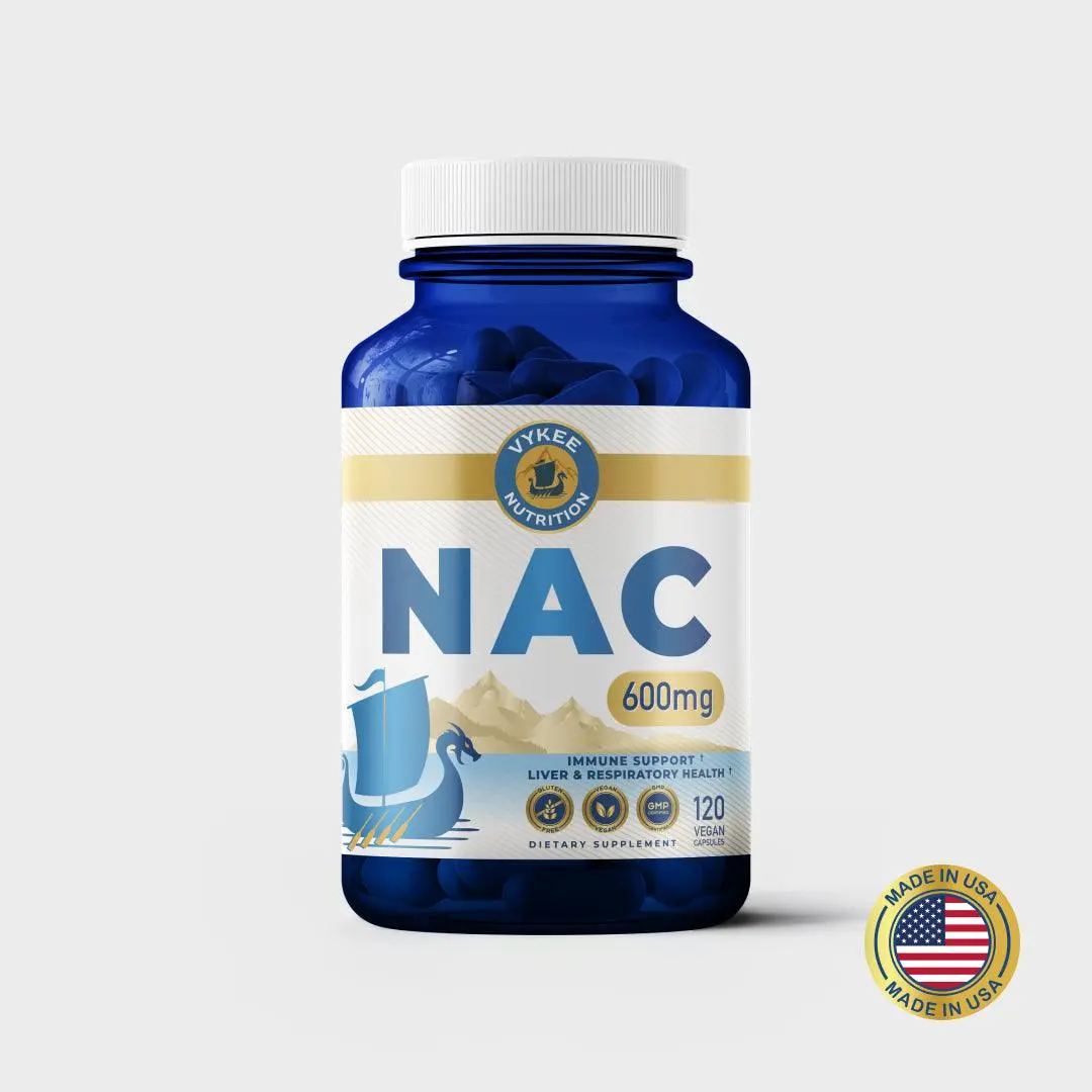Vykee Nutrition NAC Capsules – 600mg N-Acetyl L-Cysteine | Vegan, Non-GMO | Supports Antioxidant Production, Liver Health & Immune Function | 120 Capsules