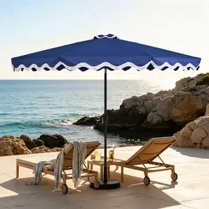 【Summer Vibes】Ovios 10ft Patio Umbrella with 32 LED Lights, Outdoor Market Umbrella with 8 Sturdy Ribs, Push Button Tilt and Crank, All-Weather Umbrella for Backyard Garden Deck Pool Beach Patio Shade Outdoor Use outdoorfun