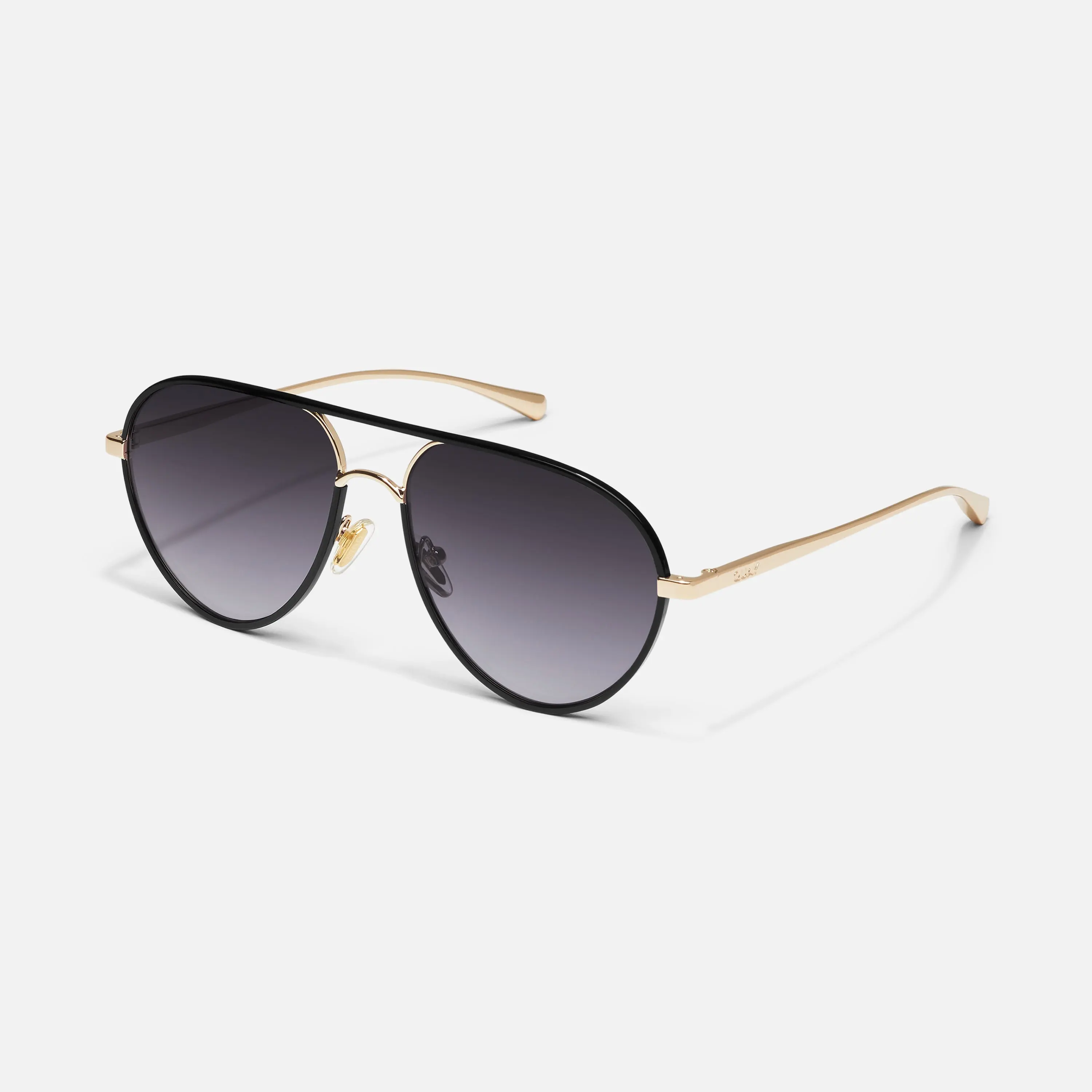 QUAY - SAY LESS Aviator Style, Acetate Frame, Classic Curves, Pressed Metal Accents, Windsor Rim Design