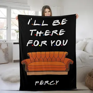 Cozy Friends Blanket with Name, Personalized Flannel Blanket, Best Friends Gift, Christmas/Birthday Present for Friends Fans