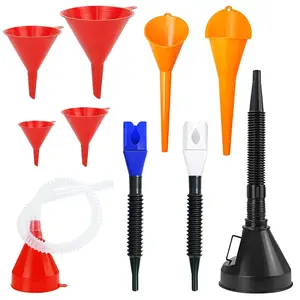 10 count Funnels for Automotive Use,Automotive Funnel Set with Wide Mouth Long  Hose, Flexible Oil Transmission  Funnel Kit for Oil Change