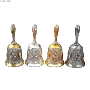 Handheld Metal Service Bell, Nordic Style Call Bell with Clear Ring Sound, Durable Hand Ring Bell for Restaurant Service, Classroom Attention Signal, Front Desk, Reception, Training & Home Use