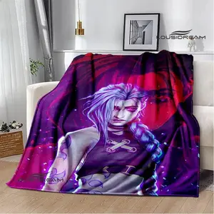 Arcane: League of Legends Cartoon printing blankets to keep warm, soft and Skin-friendly home travel bed blanket birthday gift