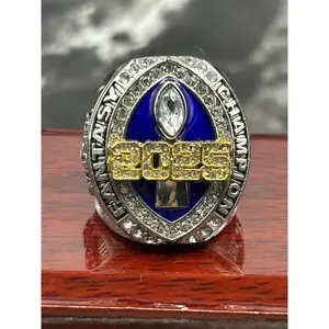 Newest 2025 Fantasy Football League Championship Trophy Rings Prize with Display Case