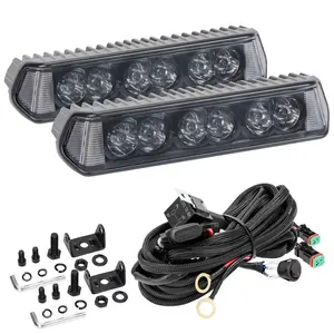 YCHOW-TECH 7-in 156W Curved Side Shooter LED Work Light Pods Kit - Aluminum, Flood/Spot Optics, Lower Bumper Mount, DT Connector Wiring Harness, Offroad Fog Driving Light Bar, Accessories for Car