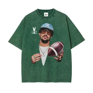 2026 Half Time Show Gameday Football Oversize Unisex Washed T-Shirt for Women and Men's Unisex Fit Batik Cotton Oversize Streetwear Menswear  Super Soft Pre-Shrunk