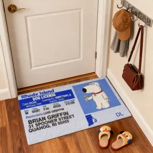 Funny Driver License Rug, Dog Rug, Cartoon Pattern Rug, Anime Peripheral Plush Soft Carpet, Unique Humorous Living Room Gaming Room Decor