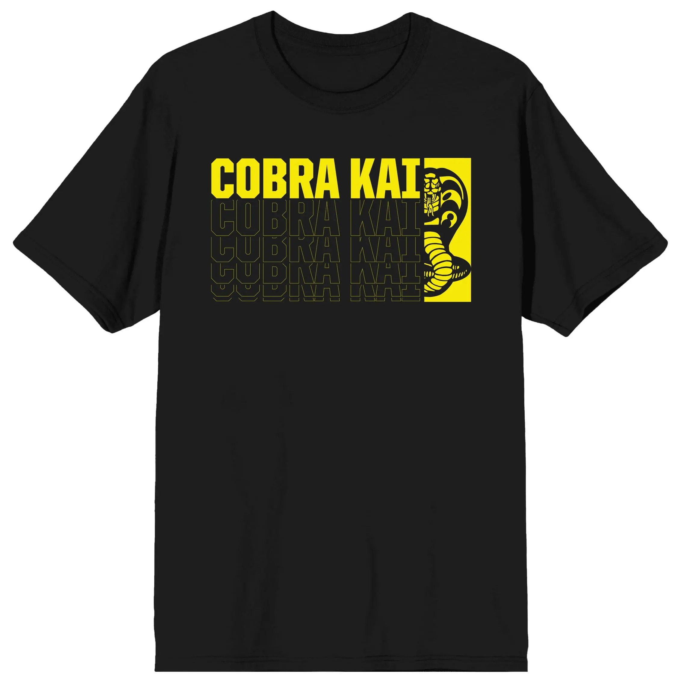 Men's Cobra Kai Shortsleeve Tshirt, Vintage "No Mercy" 100% Cotton Tee with Ready-to-Strike Cobra for Karate Kid Fans, Graphic, Soft, Classic Round, Casual, Print, Round Neck, T-Shirt, Classic Crew, Cobra Kai Fans
