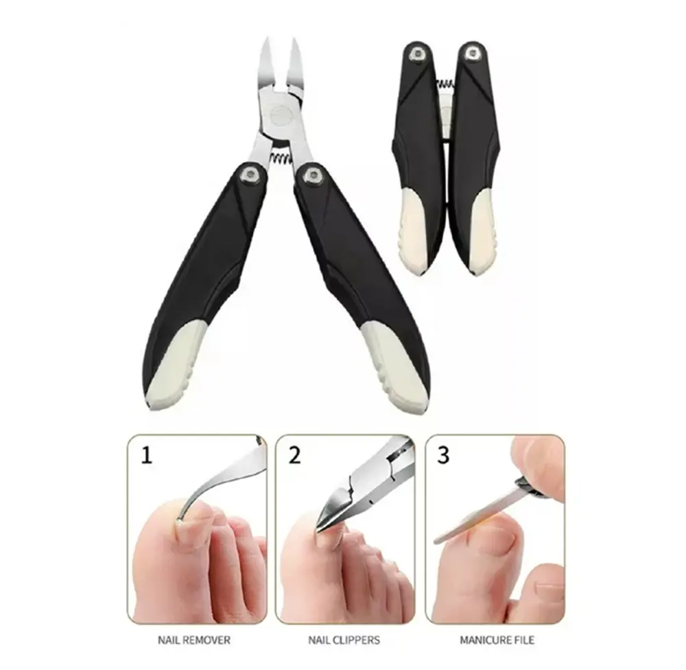 TIKA Foldable Nail Nipper and Cuticle Trimmer, Senior-Friendly Toenail Clippers for Thick Nails and Cuticle Care