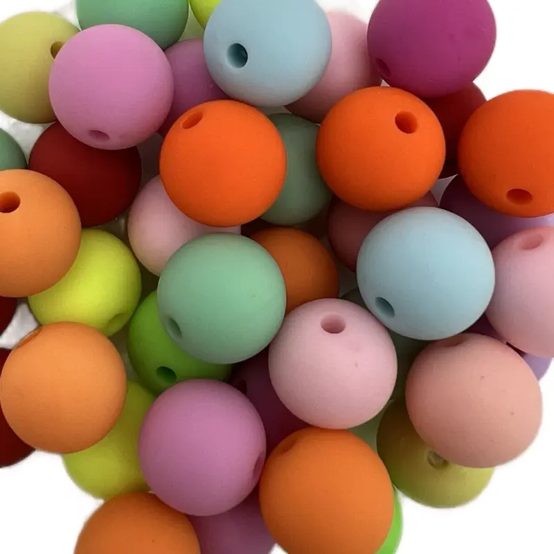 15.5mm Assorted Color Touch Silicone Acrylic Beads (40 Pieces) for Beadable Pens, Keychains, DIY Jewelry Making, Beadable Pens And Keychains