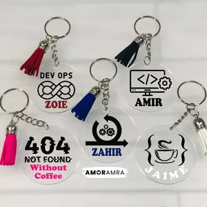 Personalized Web Developer Keychain Acrylic Coder Gift for Computer Programmers & Software Engineers HTML CSS JavaScript Coding Keychain for Computer Science Students Tech Lovers & Developer Appreciation Front-end Developers Full Stack Engineers