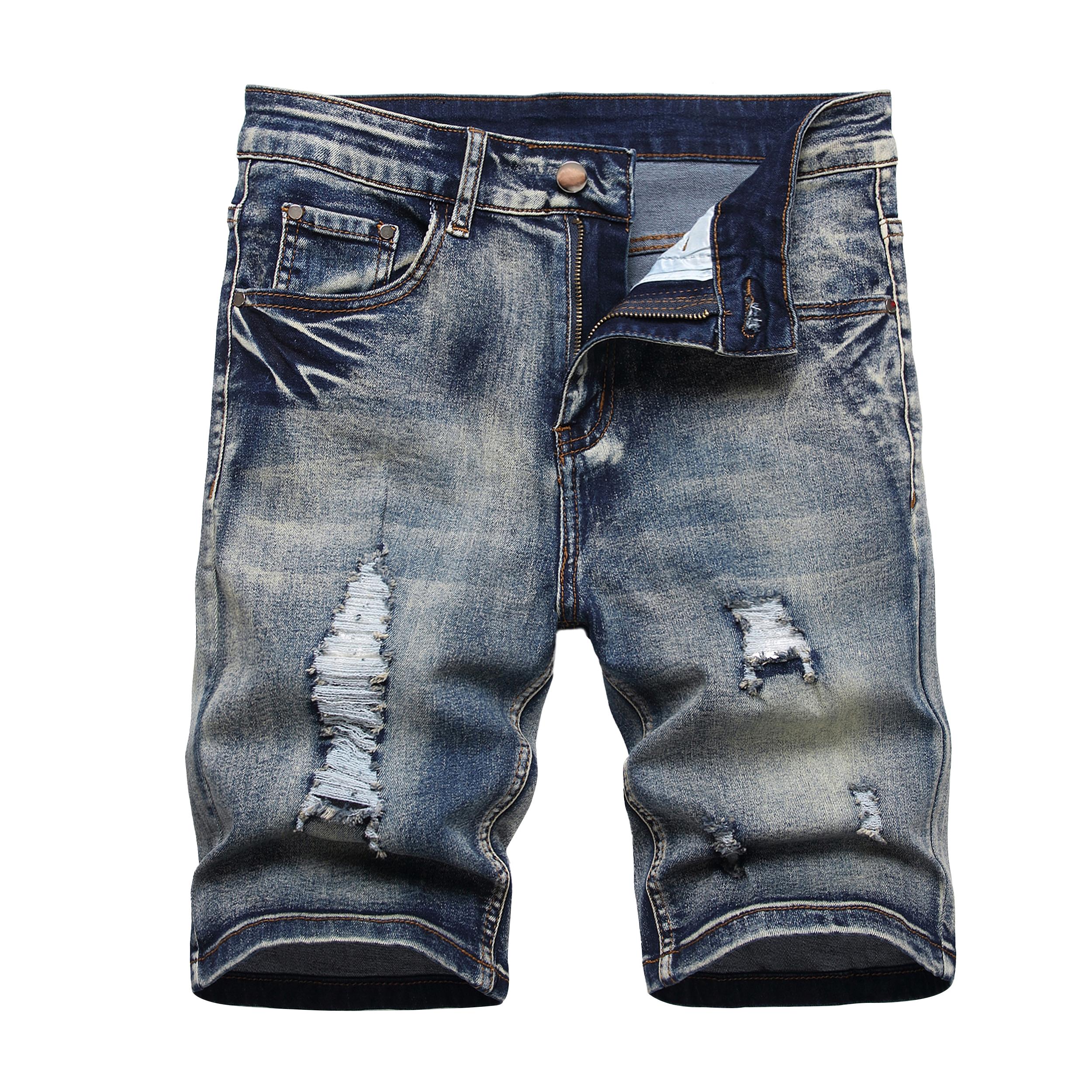 JUNBAOSS Men's Multi Pack Slim Fit Stretch Denim Shorts Ripped Skinny Jean Shorts for Men,Fashion Straight Comfort Flex Waist Short Jean summerwins