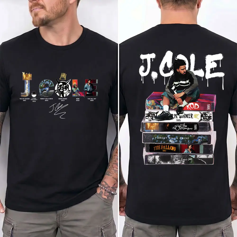 J Cole Full Album T-shirt, J Cole Discography Merch, Vintage Hip Hop Graphic Tee, Rap Music Fan Gift, J Cole Sitting on Albums
