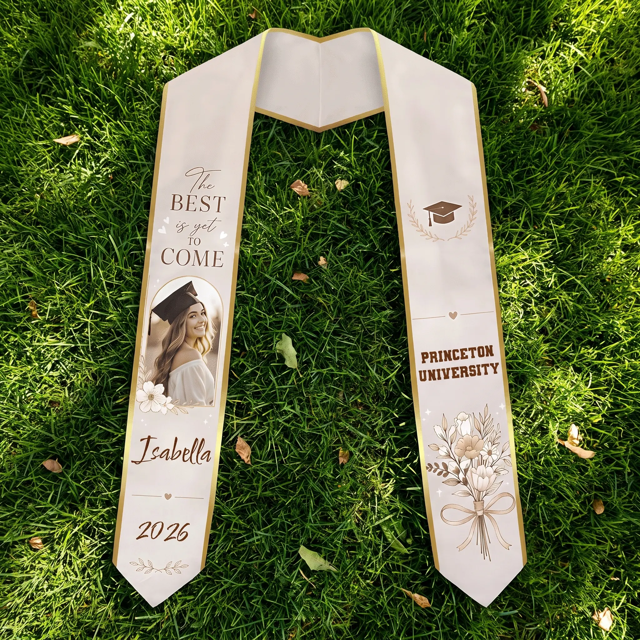 Personalized The Best Is Yet to Come Graduation Stole – Custom Photo and Name
