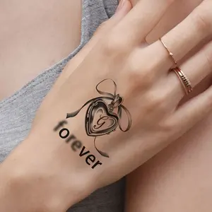 1PCS Heart Forever Temporary Tattoo Sticker Waterproof Long-Lasting Design Suitable for Body Art Party Makeup Unisex