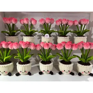 Finished Beautiful velvet tulip area Flower Atificial Valentine's Day Teacher's Day gift, desk decoration, gift for friend, Home Decor Decorative