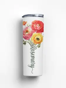 Personalized Birth Flower Tumbler, Custom Name Cup Birthday/Christmas/Mother's Day Gift for her