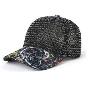 Edgy Graffiti Visor Mesh Baseball Cap for Men & Women Breathable Summer Sun Hat Outdoor Protection