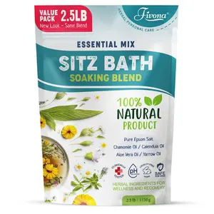 Fivona Sitz Bath Salts for Postpartum Recovery, Soothing Relief for Hemorrhoid Discomfort, Perineal Care, Soak Blend with Epsom Salt and Natural Oils, Large Value Pack 2.5LB