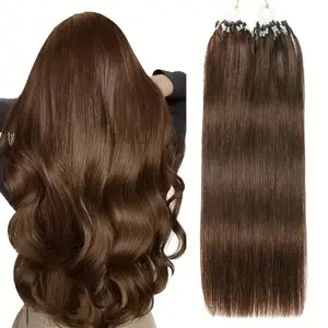 50 Strands Micro Loop Hair Extensions for women, available in 12 to 28 inches with total weight 30g. Coming in trendy red blonde tone, the hair feels silky soft and fits comfortably. It boasts undetectable effect, excellent anti-tangle and anti-shedding p