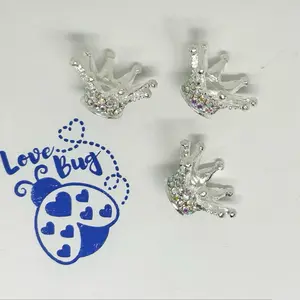 8 pcs 12mm base rhinestone crowns perfect for pens, keychains, wristlets, cup charms, or any other DIY project.