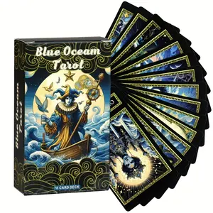 Blue Sea Tarot Cards Set, 78 Tarot Cards for Beginners & Enthusiasts, Spiritual Guidance & Insight, Perfect Gift for Games & Festivals