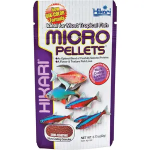 Hikari Tropical Semi-Floating Micro Pellets Fish Food, 0.77 Oz (22g)