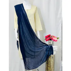 Blue chiffon dupatta