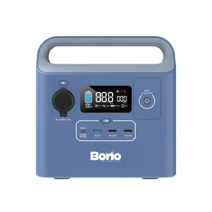 Borio 60,000mAh Power Station, 2x200W AC Outlets, 1x60W USBC, 3xUSBA, Bright LED Light with SOS, Color LCD Display