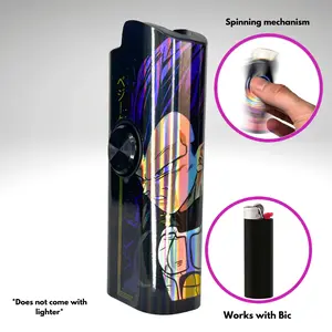 FLKR UEVegita Portable Durable Fidget Spinner Lighter Case Accessory for Bic Lighters, High-Quality Polypropylene Body, Matte Finish