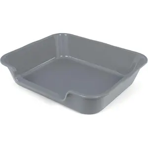 1 Pack of Extra Large Cat Litter Box (ABS Material), Low Entry Senior Litter Pen for Geriatric Kitty Big Cats, Jumbo Pet Safe Litter Boxes Tray for Indoor Pets Potty (Gray, 24" L x 20" W)
