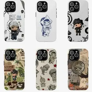 Hirono & Quirky Illustrations Phone Case Collection Y823 – Cute Character Dual Layer Protective Cover for iPhone