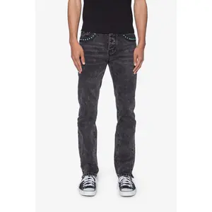 mnml D701 Studded Turquoise Denim - Black