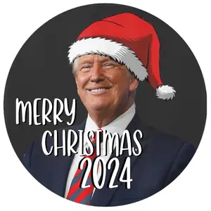 Trump Christmas Ornaments - Festive Home Decorations with Clear Beaded Gold Swirl Hook