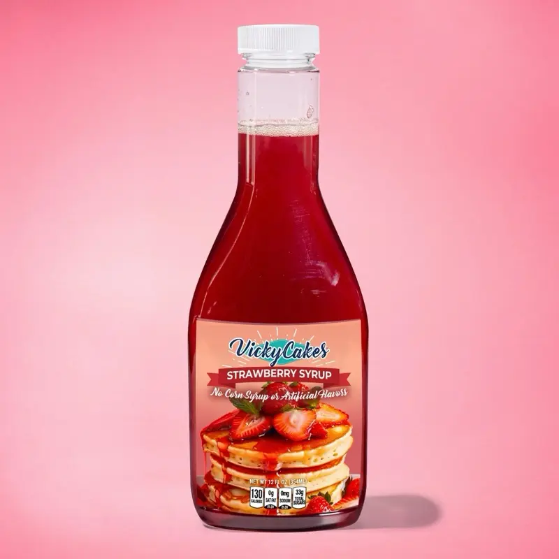 Vicky Cakes Premium Strawberry & Blueberry Pancake Syrups | Pick Your Flavor | No High Fructose Corn Syrup or Artificial Flavors