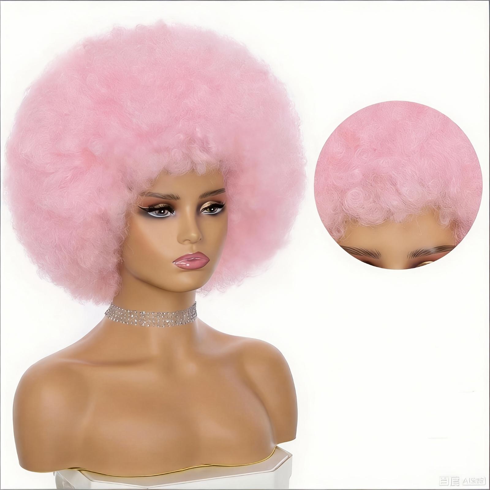 A Vintage 70S Afro-Style Curly Wig with Density, Featuring a Soft And Full Fluffy Look, Perfect for Parties And Cosplay